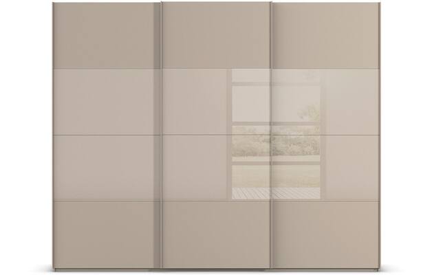 Goossens kledingkast finca combi glans mat glas bruin hoogwaardig meubelplaat - 8244387-{merk}-finca-combi-sts-bruin-schuifdeuren-01